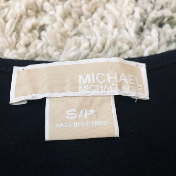 Michael Kors Black Fringe Neck Sleeveless Stretch Top S - Picture 5 of 5